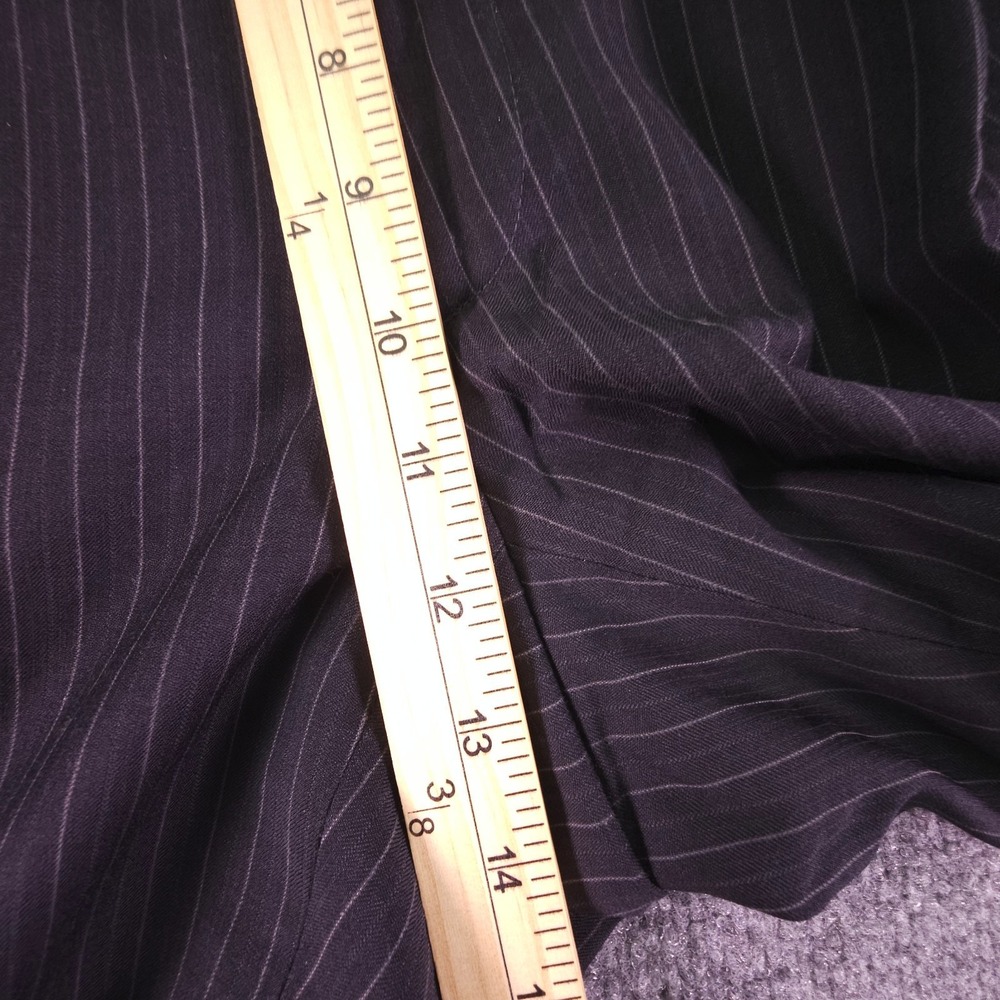 Alfani Suit Mens 42L Charcoal Pinstripe 3 Button 100% Wool Pants 35x33 Pleated - Picture 12 of 16